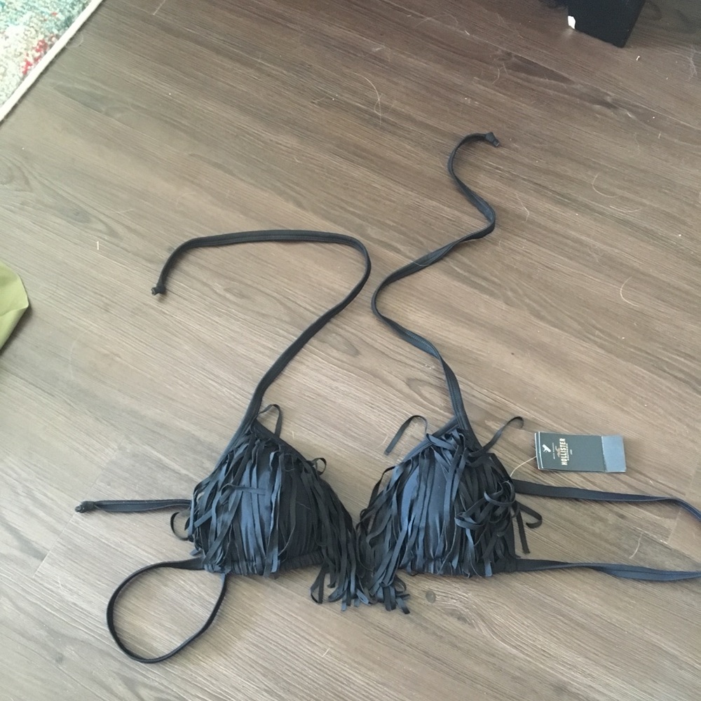Black fringe swim top. NWT